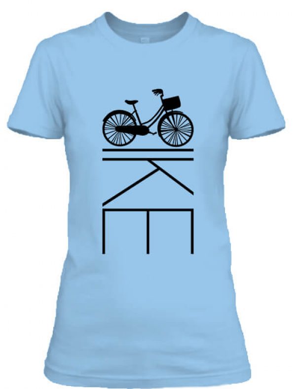 Női póló Kerékpár bringa égkék