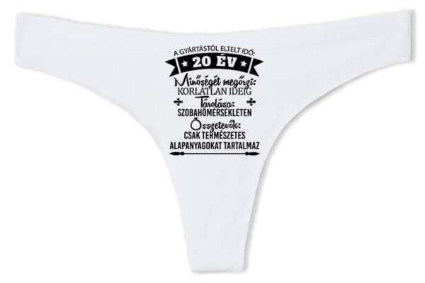 Tanga 20 éves születésnap fehér