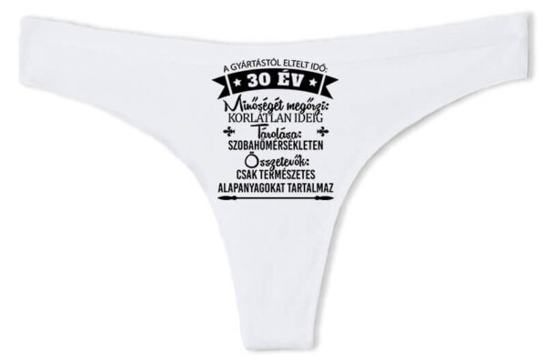 Tanga 30 éves születésnap fehér