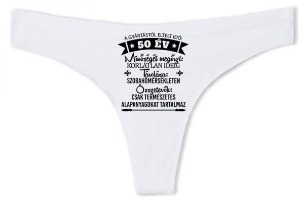 Tanga 50 éves születésnap fehér