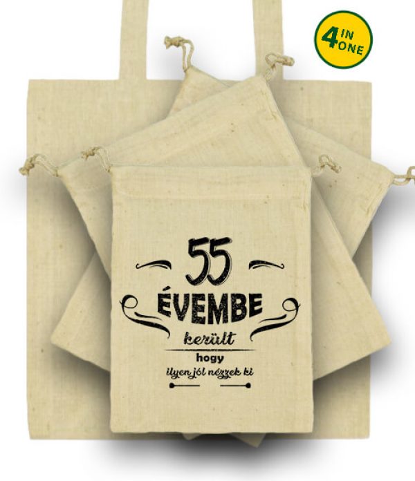 55 évembe születésnap - Táska szett