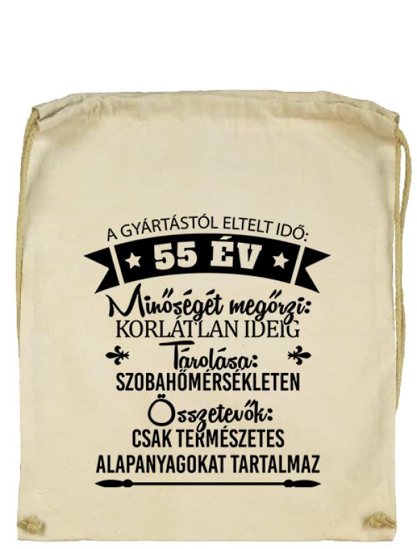 Tornazsák 55 éves születésnap natúr