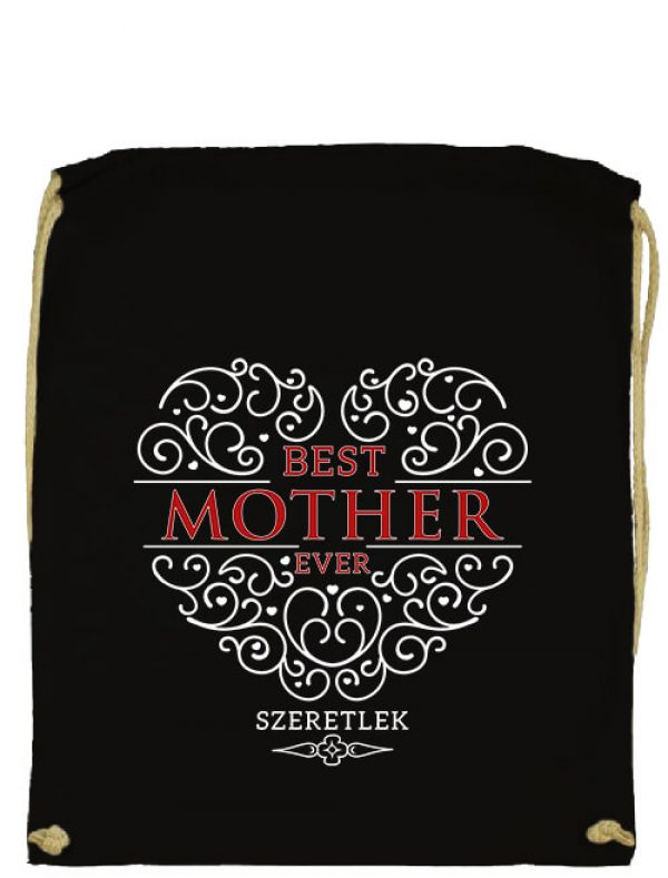 Tornazsák Best mother ever fekete