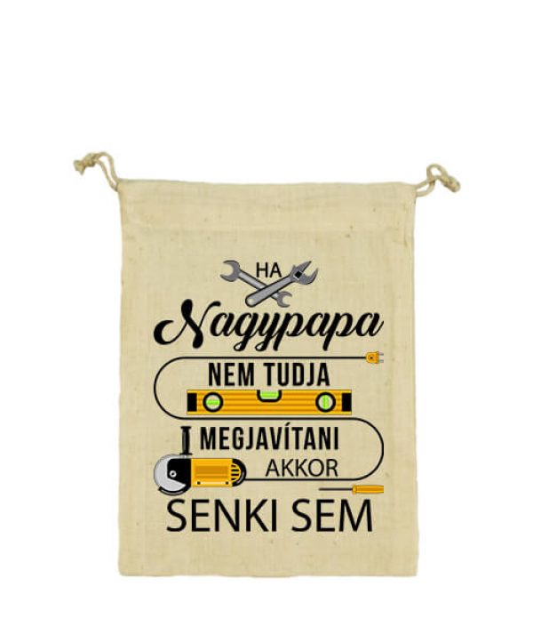 Vászonzacskó Nagypapa megjavítja natur