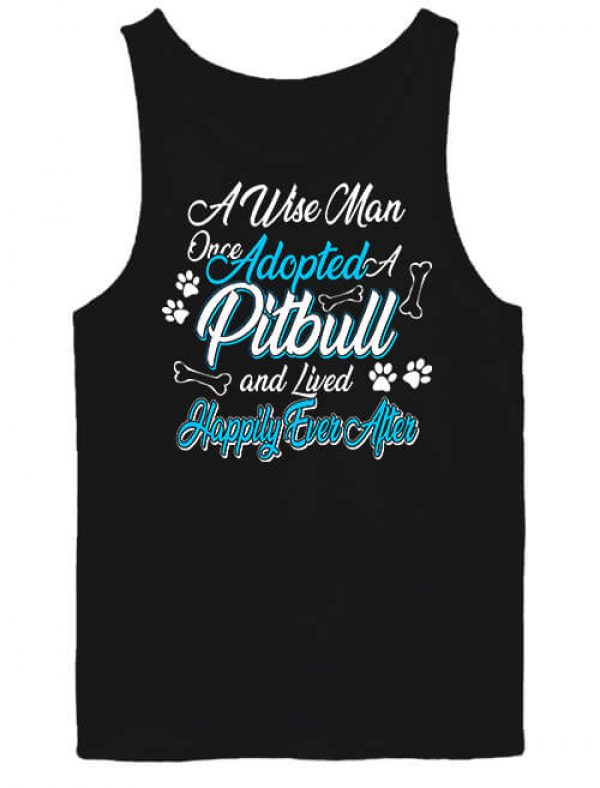 Férfi ujjatlan póló Adopted pitbull fekete