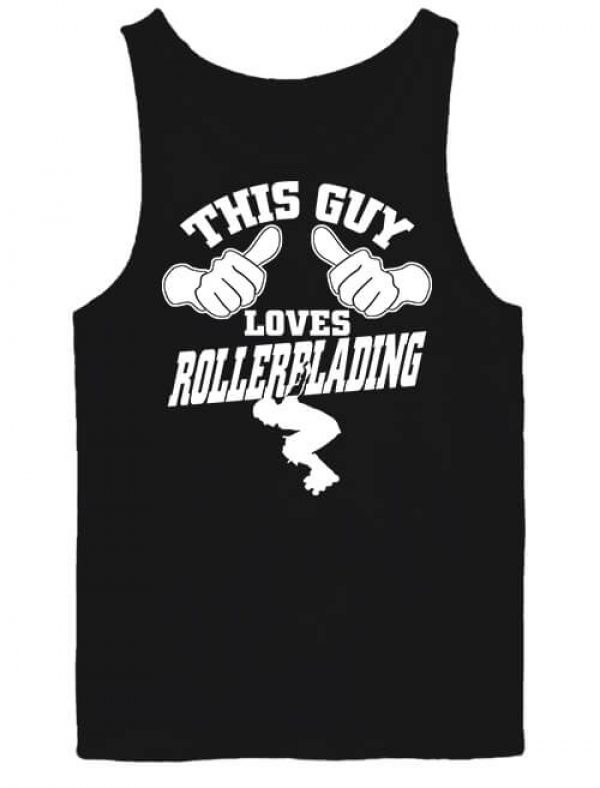 Férfi ujjatlan póló This guy loves rollerblading görkorcsolya fekete