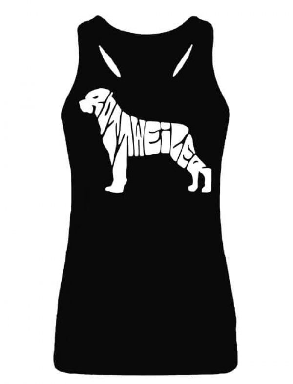 Női ujjatlan póló Rottweiler fekete