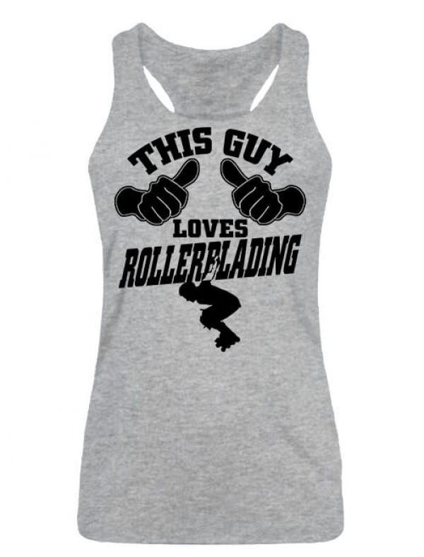 This guy loves rollerblading görkorcsolya - Női ujjatlan póló