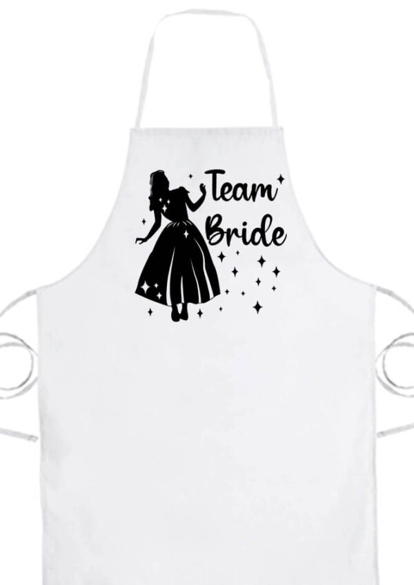 Kötény Team Bride Hercegnő lánybúcsú fehér