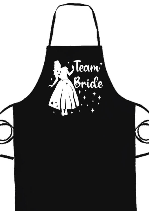 Kötény Team Bride Hercegnő lánybúcsú fekete