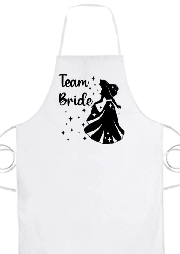 Kötény Team Bride Királykisasszony lánybúcsú fehér