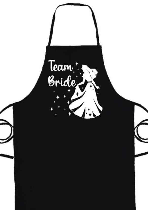 Kötény Team Bride Királykisasszony lánybúcsú fekete