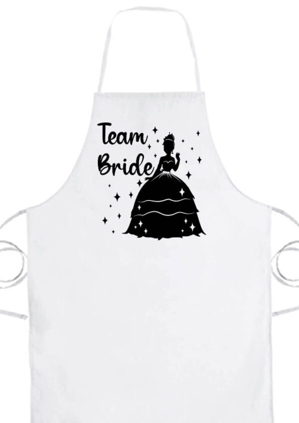 Kötény Team Bride Princess lánybúcsú fehér