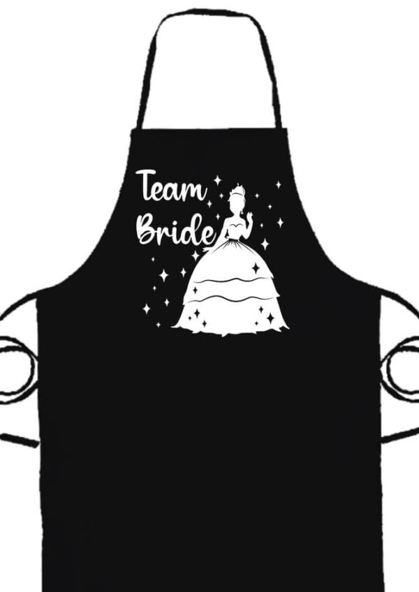 Kötény Team Bride Princess lánybúcsú fekete