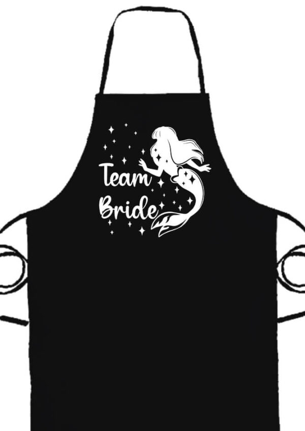 Kötény Team Bride Szirén lánybúcsú fekete