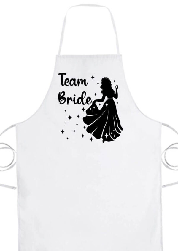 Kötény Team Bride Úrnő lánybúcsú fehér