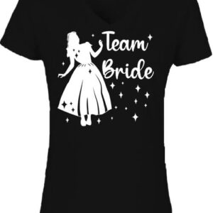 Team Bride Hercegnő lánybúcsú – Női V nyakú póló