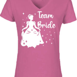Team Bride Királylány lánybúcsú – Női V nyakú póló