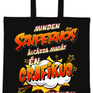 Szuperhős grafikus – hosszú vagy rövid fülű vászontáska