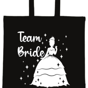 Team Bride Princess lánybúcsú- Basic rövid fülű táska – Fekete