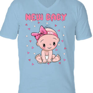 New baby girl – Férfi V nyakú póló