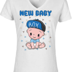 New baby boy – Női V nyakú póló