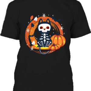 Halloween Macska Csontváz – Férfi póló