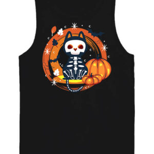 Halloween Macska Csontváz – Férfi ujjatlan póló
