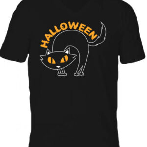 Halloween macska – Férfi V nyakú póló