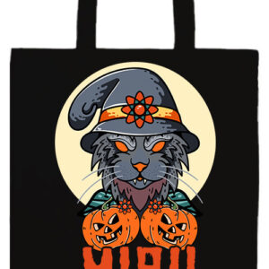 Miau macska Halloween- Basic hosszú fülű táska