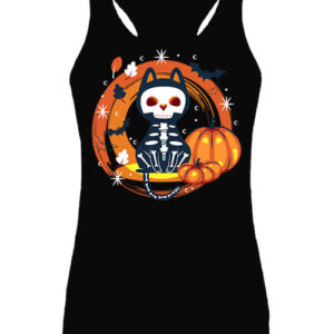 Halloween Macska Csontváz – Női ujjatlan póló