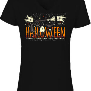 Boszorkányos Halloween – Női V nyakú póló