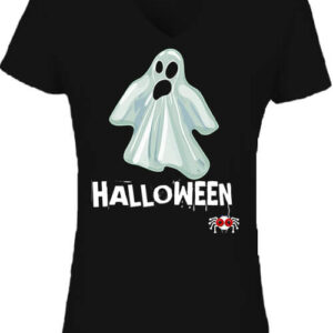 Halloween szellem – Női V nyakú póló
