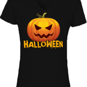 Halloween tök – Női V nyakú póló