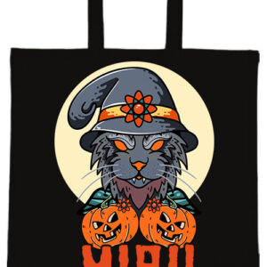 Miau macska Halloween- Basic rövid fülű táska