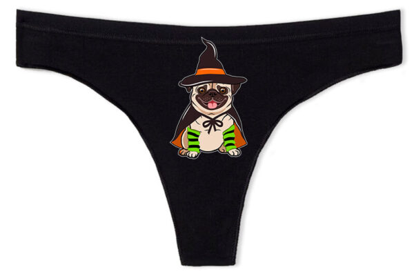 Tanga Halloween buldog fekete