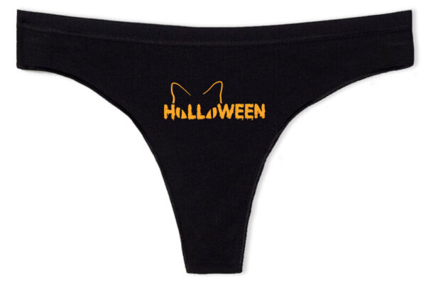 Tanga Halloween cat fekete