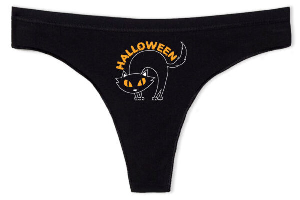 Tanga Halloween macska fekete