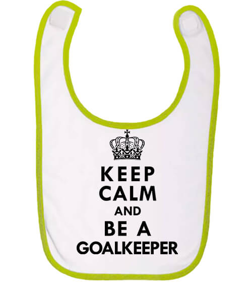 Baba előke Keep calm Goalkeeper fehér