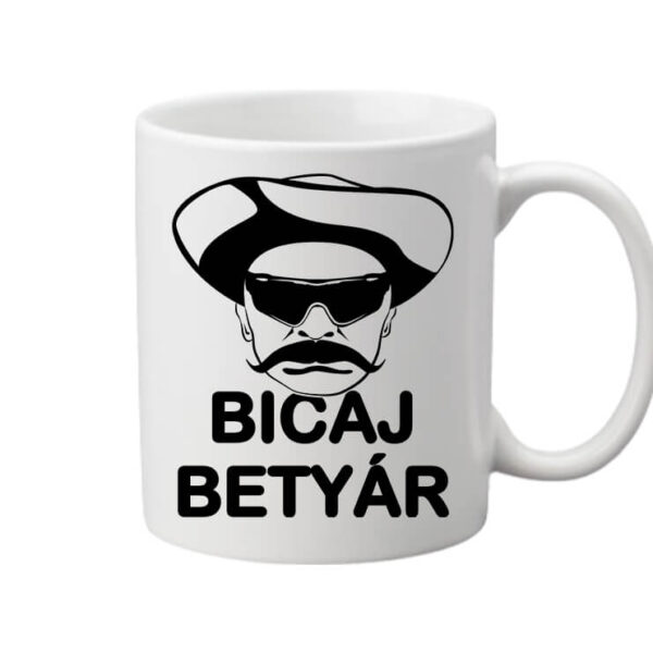 Bögre Biciklis betyár fehér