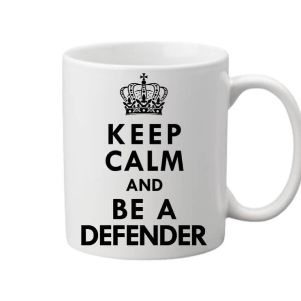 Bögre Keep calm defender fehér