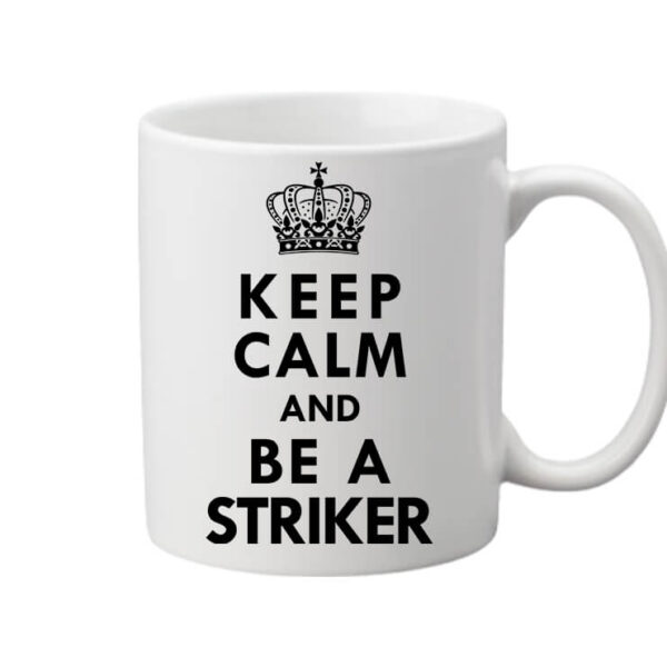 Bögre Keep calm striker fehér