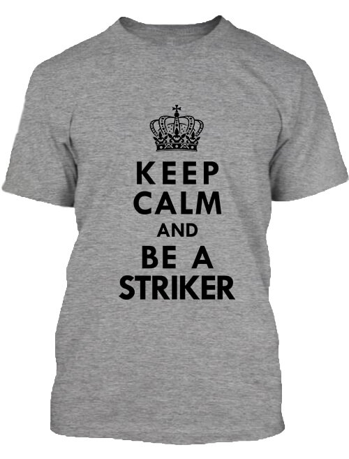 Férfi póló Keep calm striker szürke