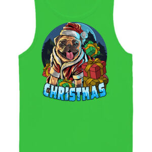 Karácsonyi Mikulás kutya – Férfi ujjatlan póló