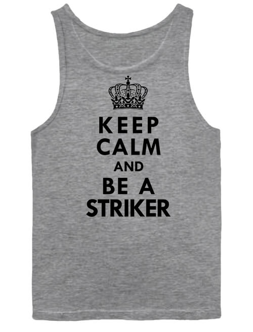 Férfi ujjatlan póló Keep calm striker szürke