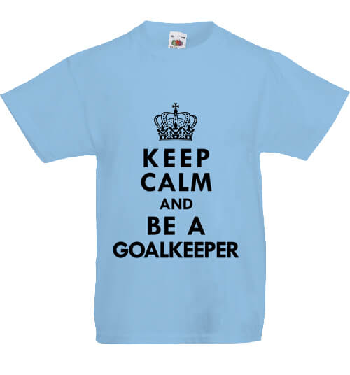 Gyerek póló Keep calm Goalkeeper égkék