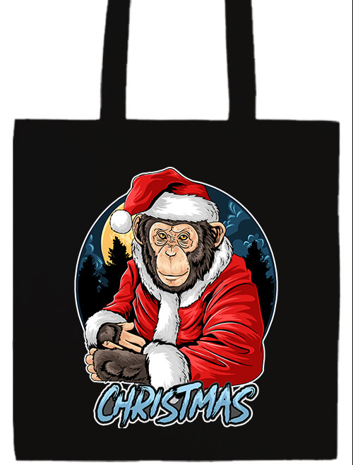 Hosszú fülű táska Karácsonyi Mikulás majom fekete