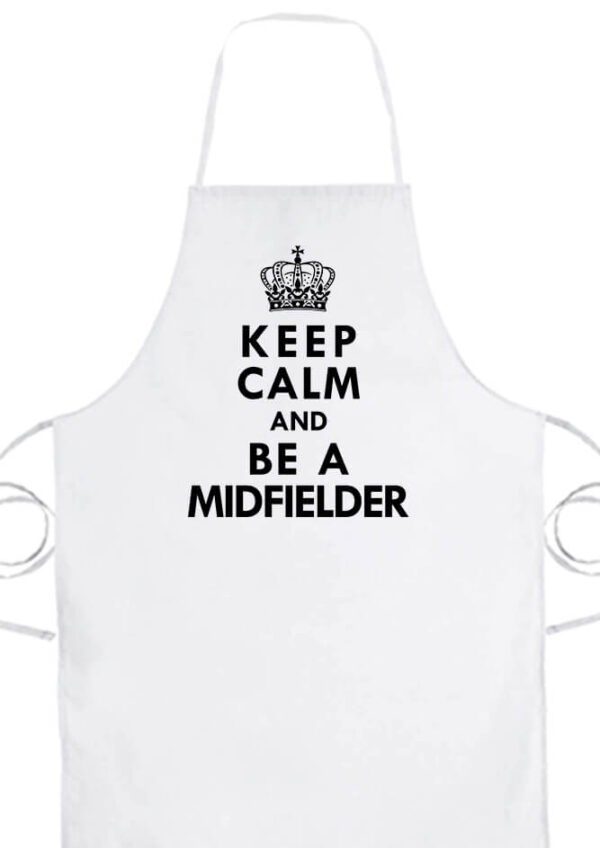 Kötény Keep calm midfielder fehér