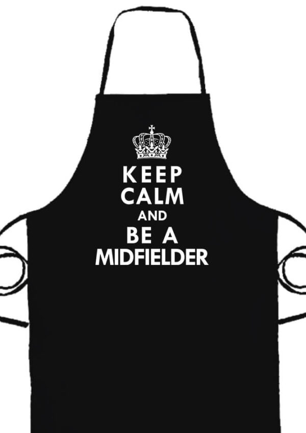 Kötény Keep calm midfielder fekete