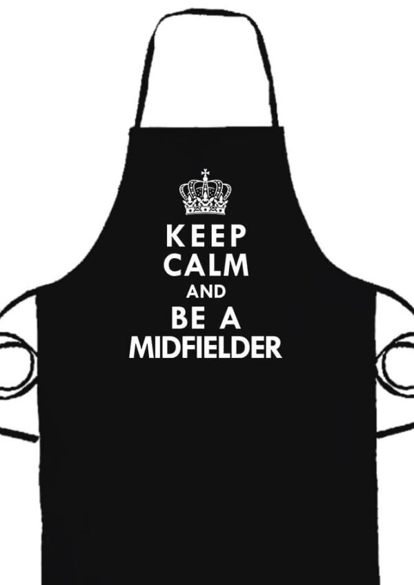 Kötény Keep calm midfielder fekete